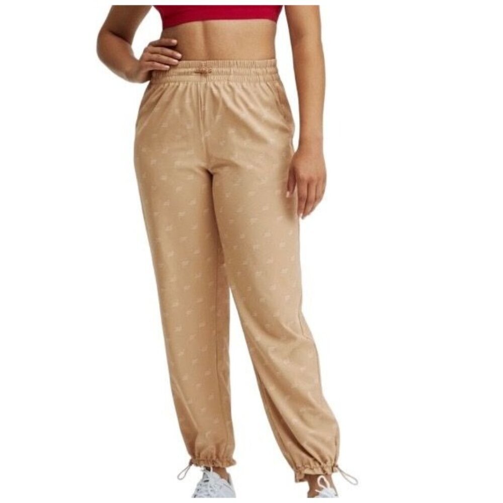 Fabletics Women's Iggy Woven Beige Jogger Pants With Elastic Waistband  Size S